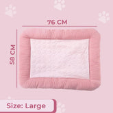 Kuber Industries Rectangular Dog & Cat Bed|Yarn Dyed Oxford Cloth|Nylon and Polyester With Cotton Filling|Self-Cooling Bed For Dog & Cat|Small Light-weight & Durable Dog Bed|ZQCJ005P-L|Pink(Pack Of 2)